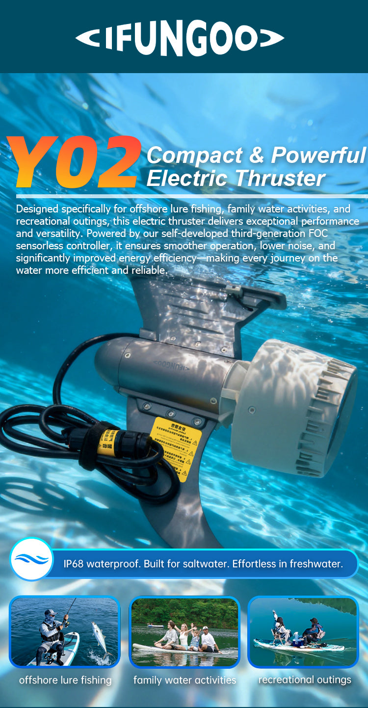 ifungoo Y02 Electric Fin - Lightweight SUP Motor for Paddle Board & Kayak, Motorized SUP Fin - detail image 1