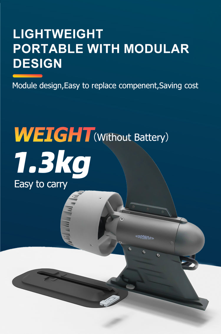 ifungoo Y02 Electric Fin - Lightweight SUP Motor for Paddle Board & Kayak, Motorized SUP Fin - detail image 6